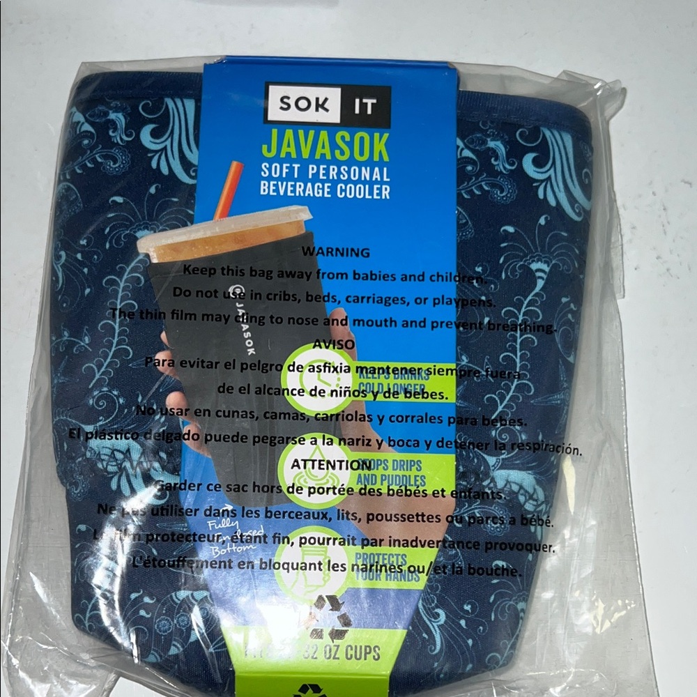 Blue JavaSok Soft Personal Beverage Cooler
